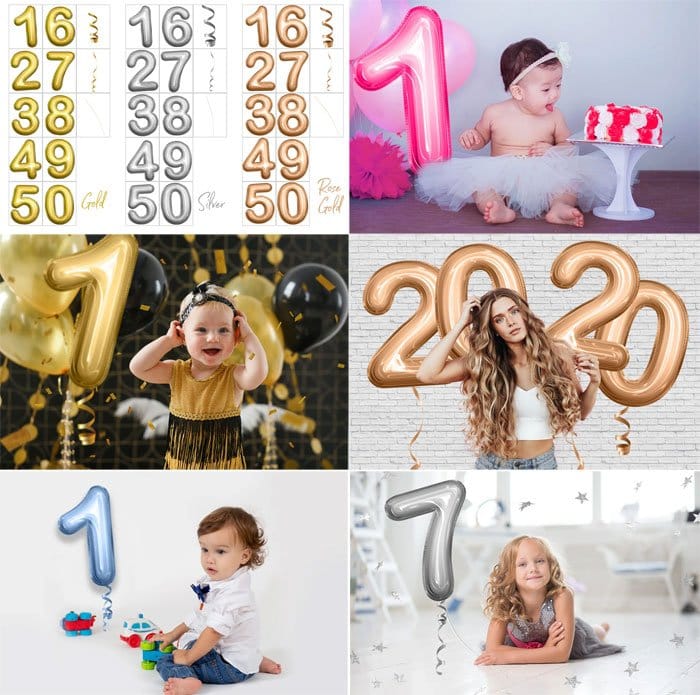 Foil Number Balloons Photo Overlays Foil Number Balloons Overlays
