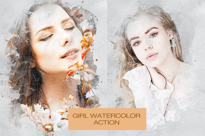 Girl Watercolor Action Girl Watercolor Action