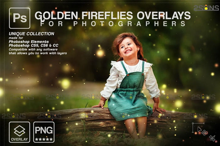 Gold Fireflies Photoshop Overlay