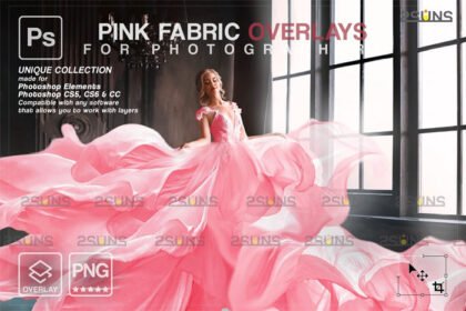 Pink Flying Fabric Overlay