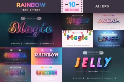 10 Rainbow Text Font