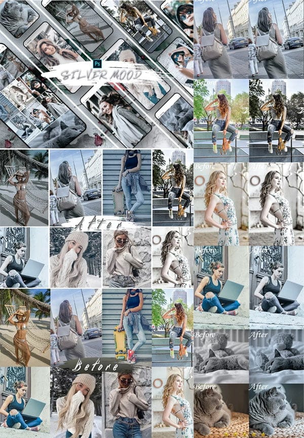 Silver Mood Photoshop Actions Silver Mood Actions