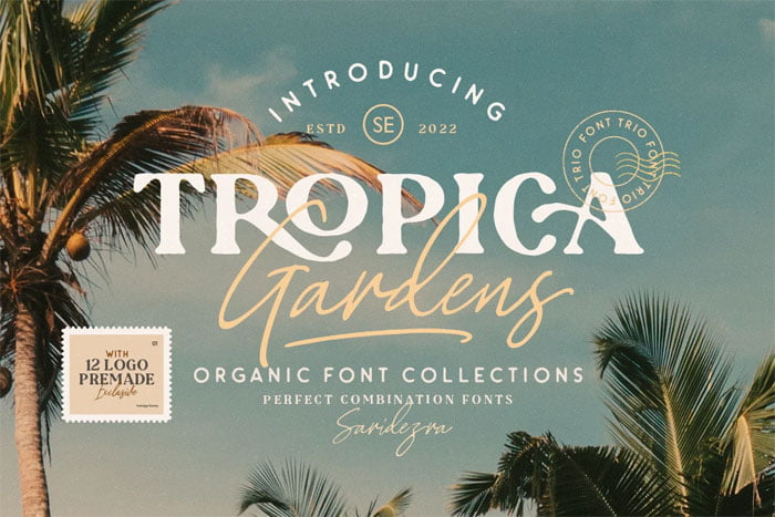Tropica Gardens Font Trio (+LOGOS)