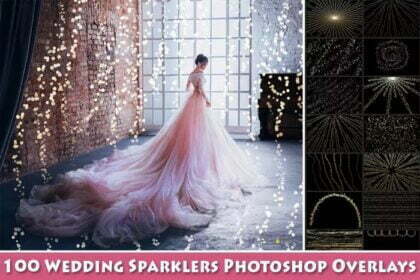100 Wedding Sparklers Photoshop Overlays Free Download