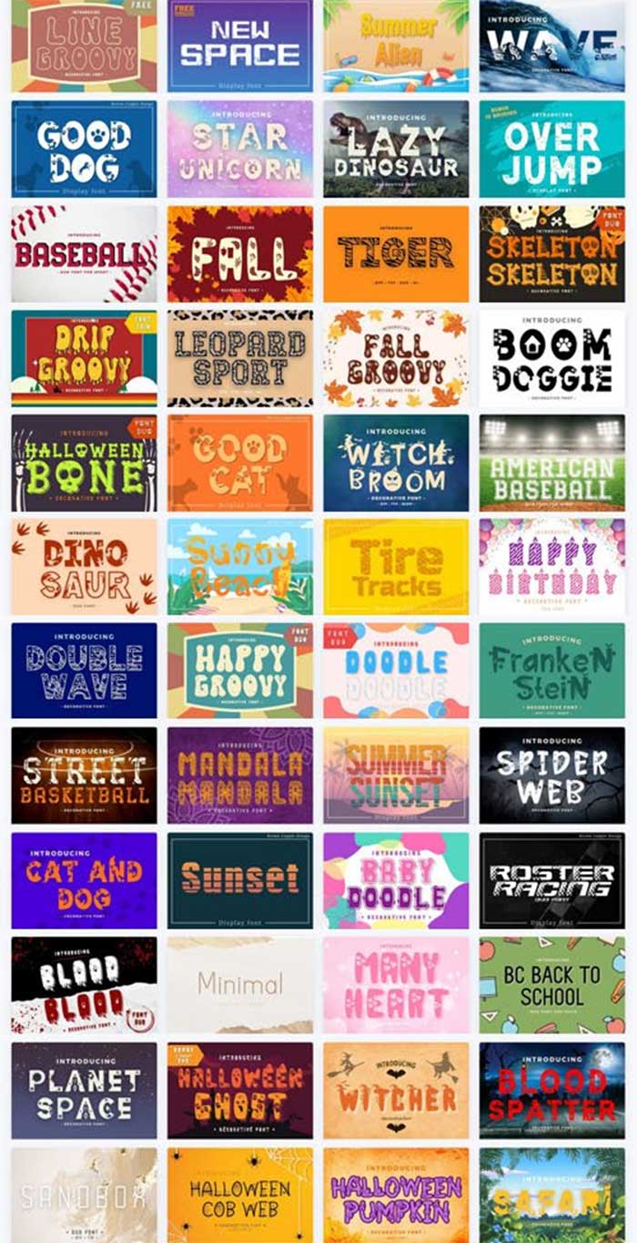 140 Decorative Font Bundle Free Download 140 Decorative Font Bundle