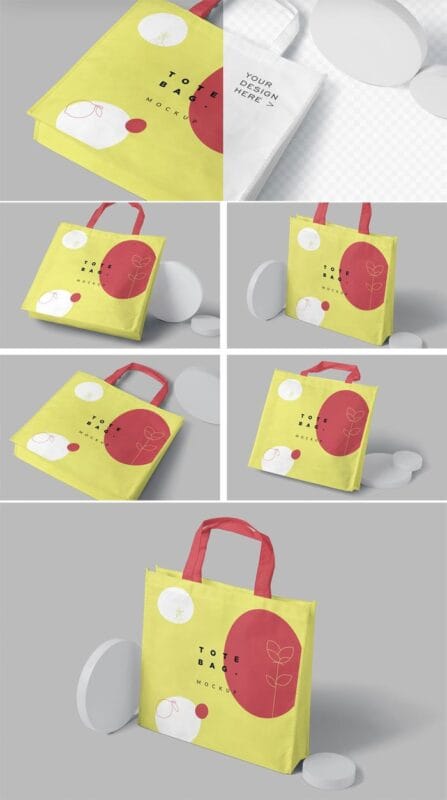 4 Tote Bag Mockups 4 Tote Bag Mockups