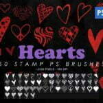 50 Hearts Photoshop Stamp Brushes Free Download