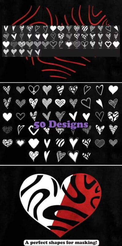 50 Hearts Photoshop Stamp Brushes Free Download 50 Hearts Photoshop Stamp Brushes