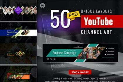 50 YouTube Channel Art Free Download