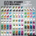 60 Bundle of 4 Different Color Business Roll-Up