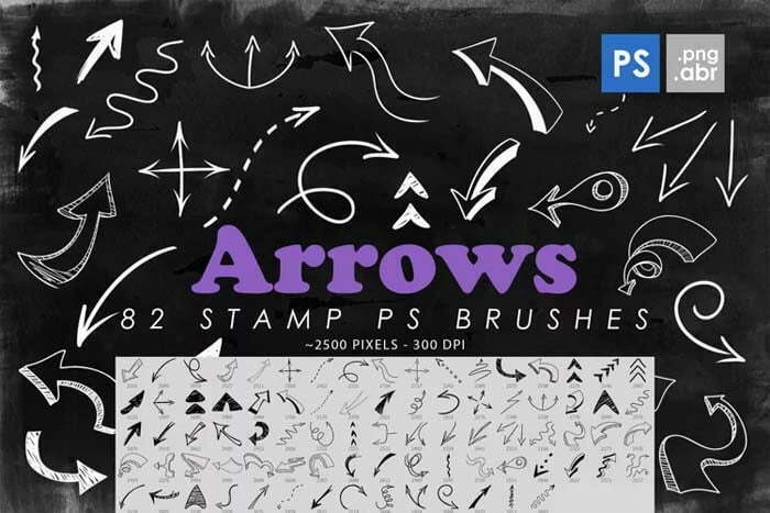 82 Arrows Photoshop Stamp Brushes