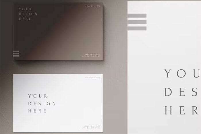 A4 Paper Business Cards and Smartphone Mockup A4 Business Cards Smartphone