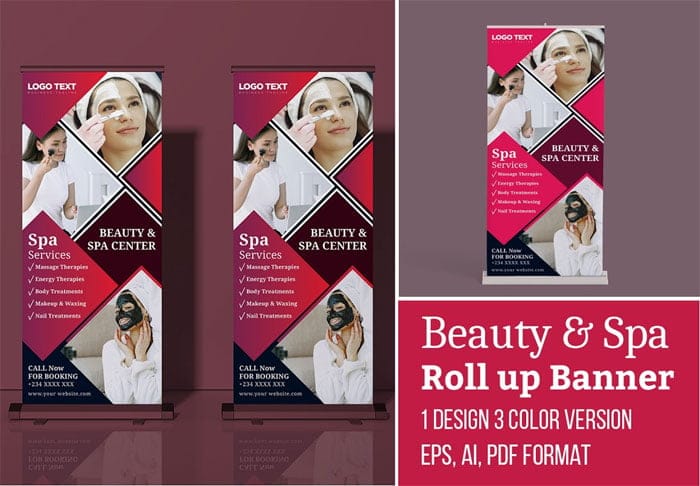 Beauty and Spa Roll Up Banner Beauty and Spa Roll Up Banner