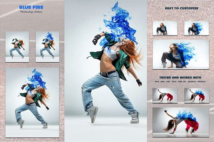 Blue Fire Photoshop Action Blue Fire Photoshop Action
