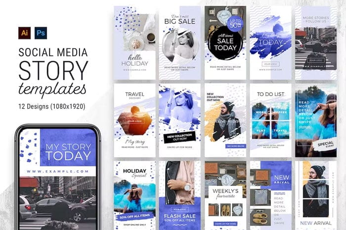 Blue Social Media Instagram Facebook Story