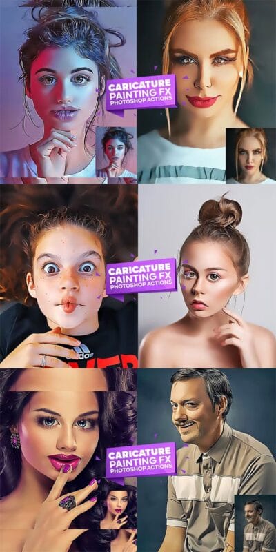 Caricature Painting Photoshop Action Caricature Photoshop Action