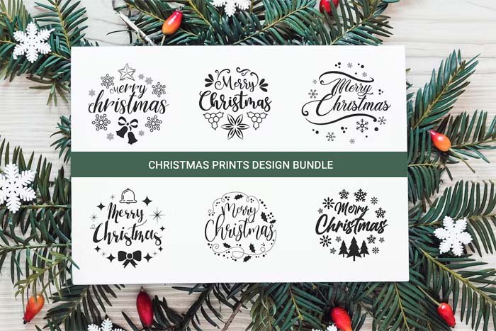 Christmas Typography Set Free Download