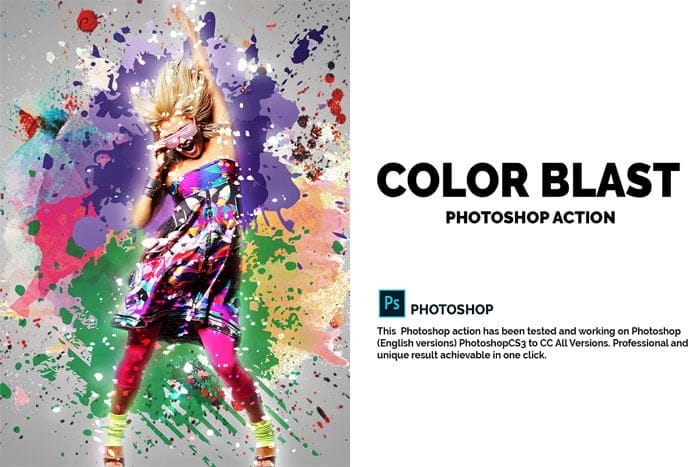 CreativeMarket - Color Blast Photoshop Action Color Blast Photoshop Action