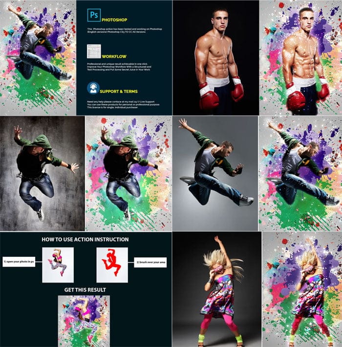 CreativeMarket - Color Blast Photoshop Action Color Blast Photoshop Action