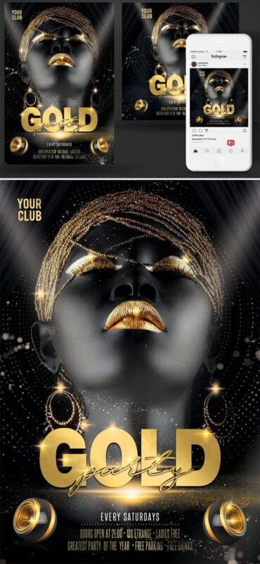 CreativeMarket - Gold Flyer Free Download Gold Flyer