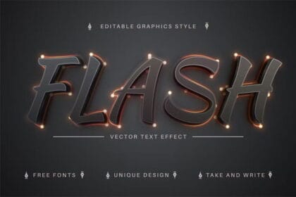 Dark Sparks Editable Text Effect Font Style