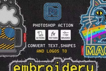 Embroidery Patch Maker Photoshop Action