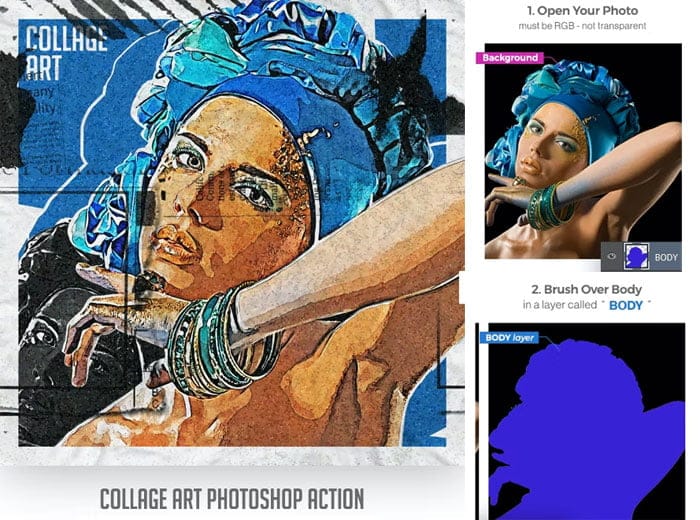 Graphicriver - Collage Art Photoshop Action Collage Art Action