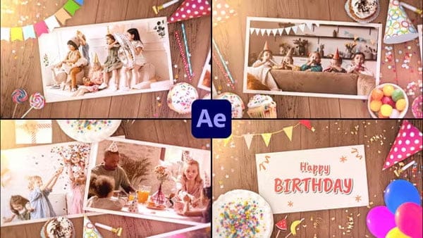 Happy Birthday Slideshow Opener for AE Happy Birthday Slideshow Opener