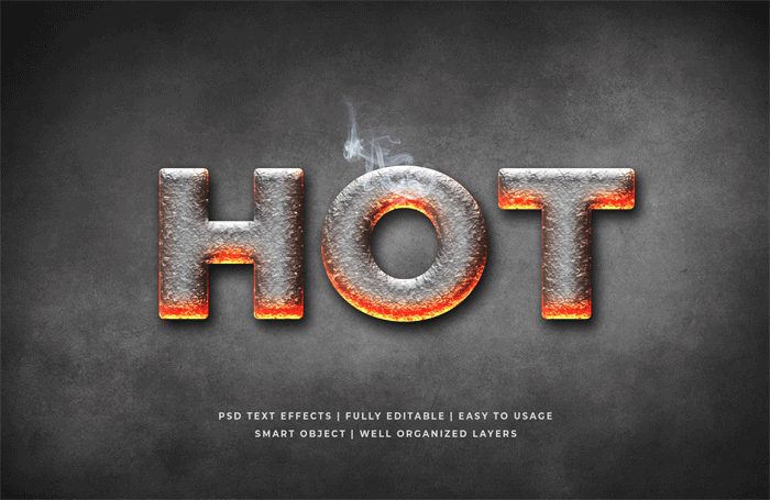 Hot 3d Text Style Effects Mockup