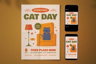 International Cat Day Flyer Set