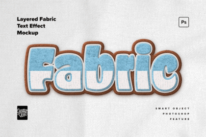 Layered Fabric Text Effect Mockup