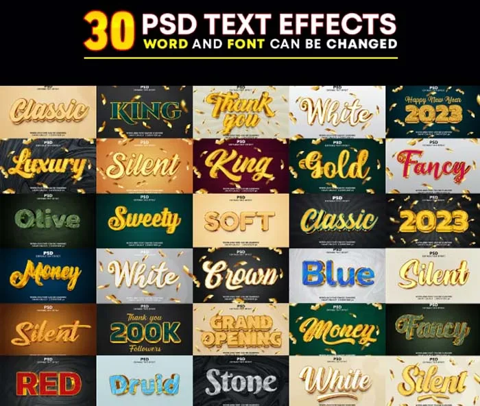 800 Text Effects PSD Free Download (2025) | Page 6 of 10