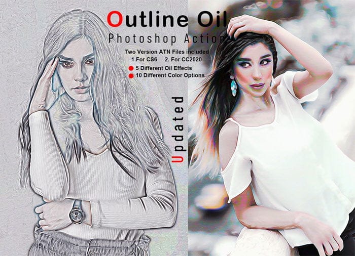 Outline Oil Photoshop Action Outline Oil Photoshop Action