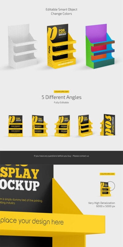 POS Display Mockup Set Free Download POS Display Mockup Set