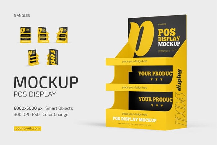 POS Display Mockup Set Free Download POS Display Mockup Set