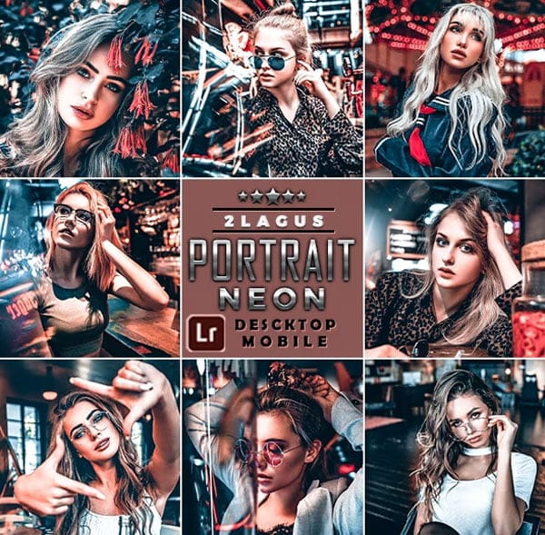 PRO Neon Portrait Lightroom Presets ( Mobile & Desktop ) Neon Portrait Presets ( Mobile Desktop )