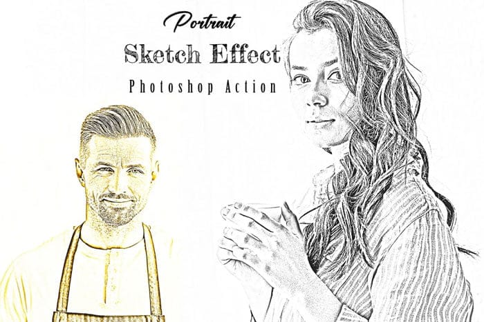 Portrait Sketch Effect PS Action Portrait Sketch Effect PS Action