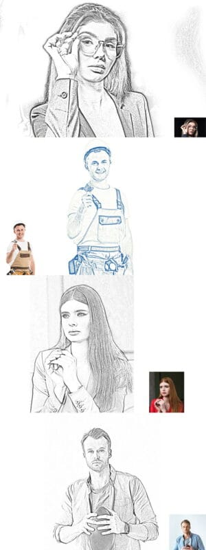 Portrait Sketch Effect PS Action Portrait Sketch Effect PS Action