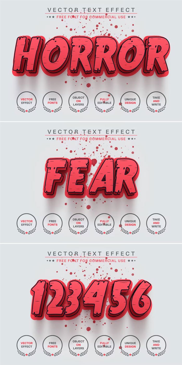 Splatter Blood Editable Text Effect Font Style