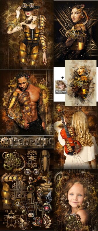 Steampunk Art Kit Photoshop Action Steampunk Art Kit Photoshop Action