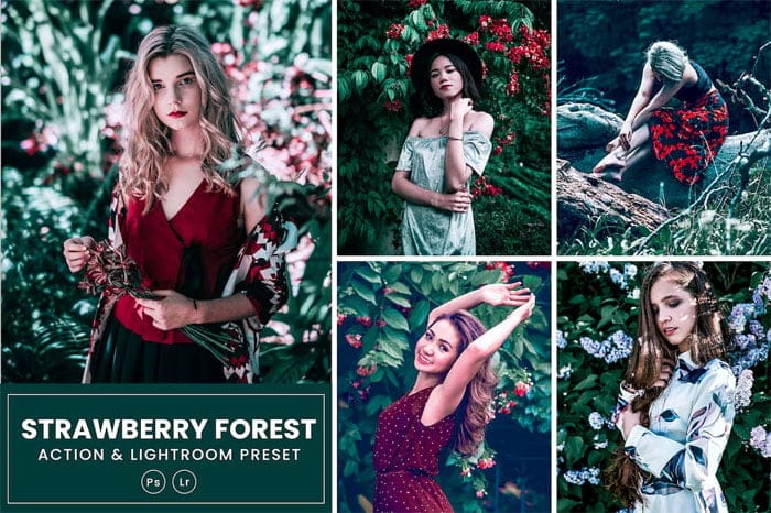 Strawberry Forest Photoshop Action & Lightroom Strawberry Forest Action Lightroom
