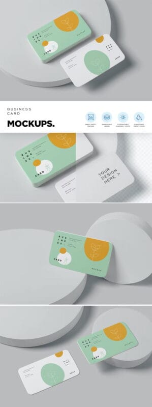 US Size Business Card Mockups US Size Business Card Mockups