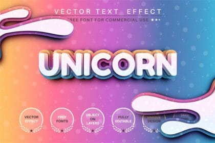 Unicorn Dream Editable Text Effect Font StyleUnicorn Dream Editable Text Effect Font Style