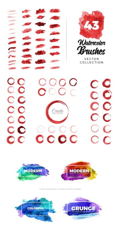 Vector Watercolor Brushes for Illustrator Vector Watercolor Brushes for Illustrator