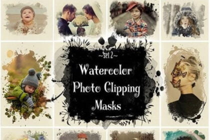 Watercolor Clipping Masks Frames