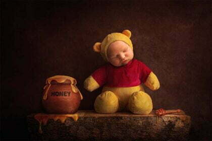 Winnie the pooh- Newborn Digital Backdrop