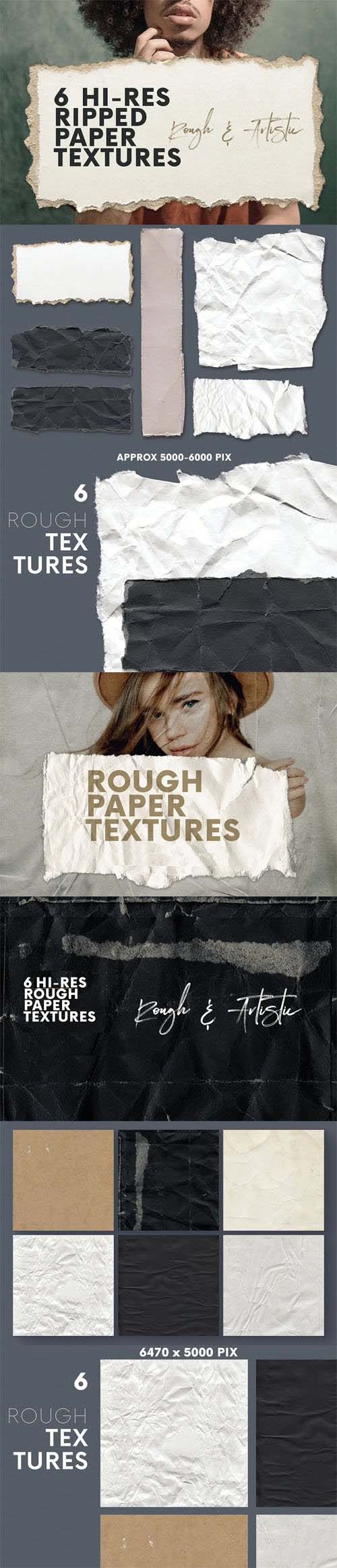12 Ripped and Rough Paper Textures Collection