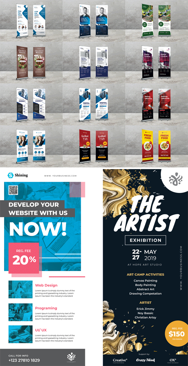 19 Roll Up Banner Bundle Free Download 19 Roll Up Banner Bundle