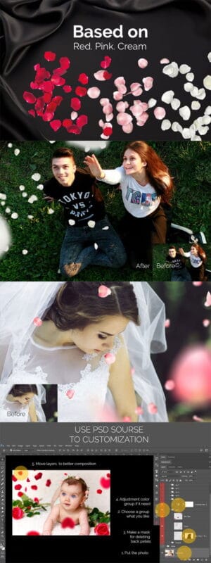 21 Rose Petal Photoshop Overlays 21 Rose PetalOverlays