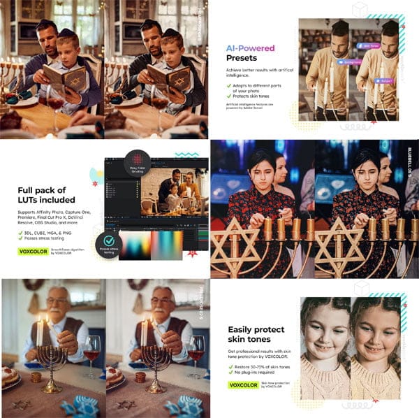 25 Hanukkah Lightroom Presets and LUTs 25 Hanukkah Presets LUTs